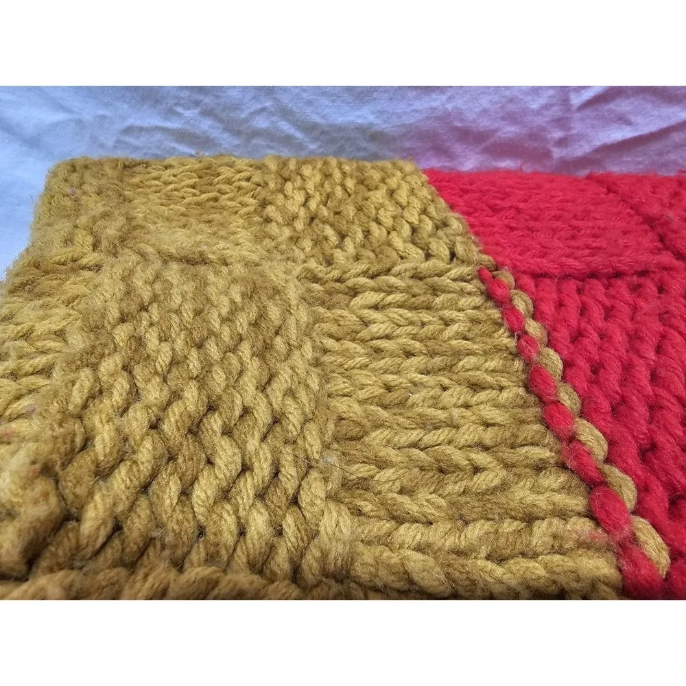 Vintage Large Colorful Crocheted Afghan Blanket Throw 67x43 Grannycore